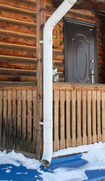 Porch Downspout Installation in Monroe